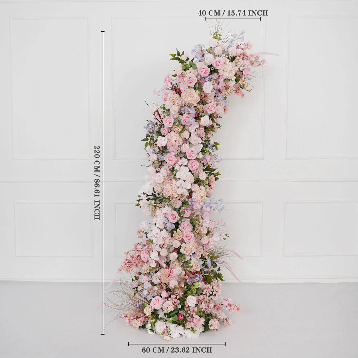 Uflower Pink Rose Wedding Horn Arch Backdrop Decor SET80043 - Uflower