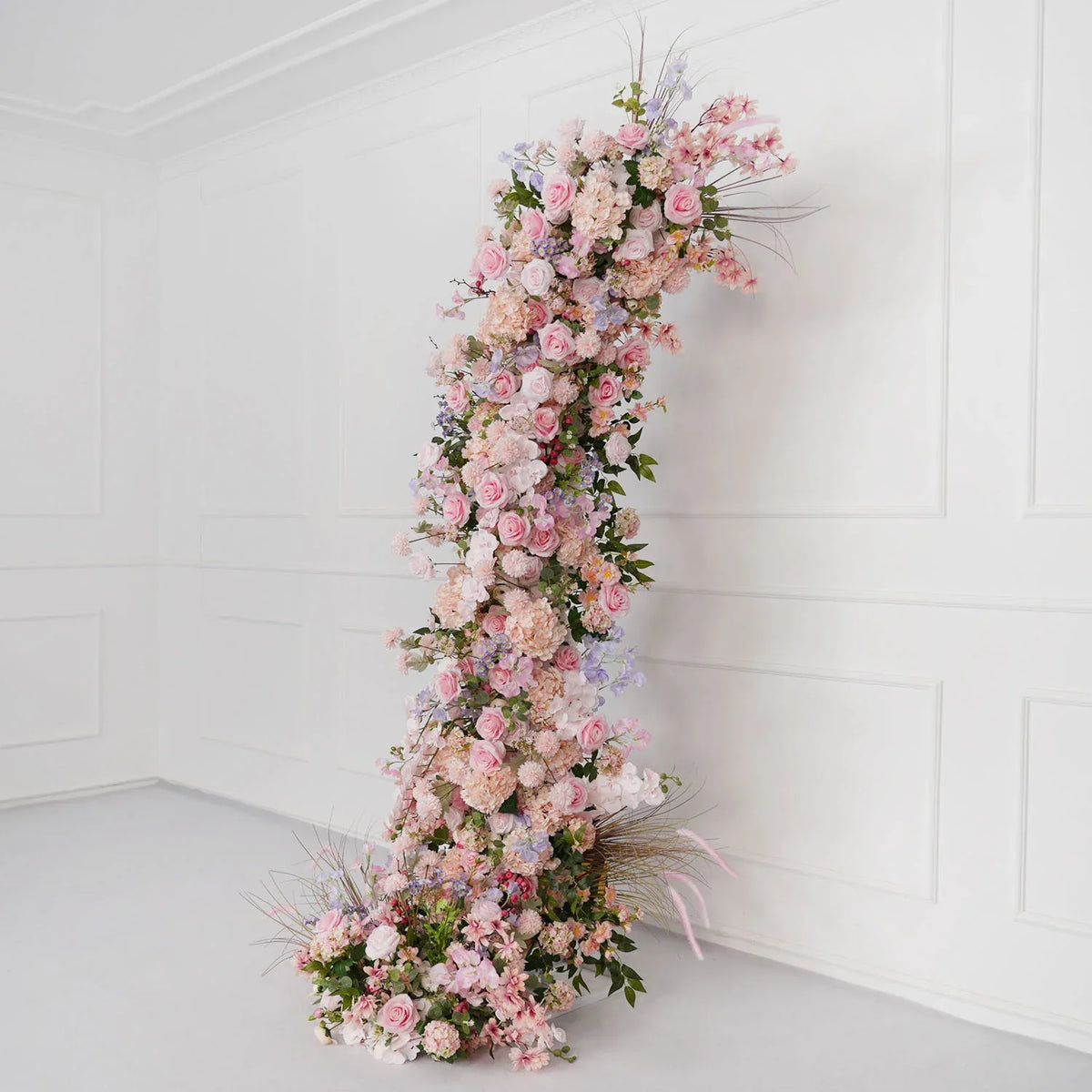 Uflower Pink Rose Wedding Horn Arch Backdrop Decor SET80043 - Uflower