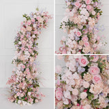 Uflower Pink Rose Wedding Horn Arch Backdrop Decor SET80043 - Uflower