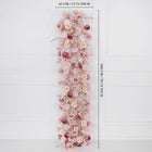 Uflower Pink Roses Backdrop Wall Flower Row Wedding Decor MC80024 - Uflower