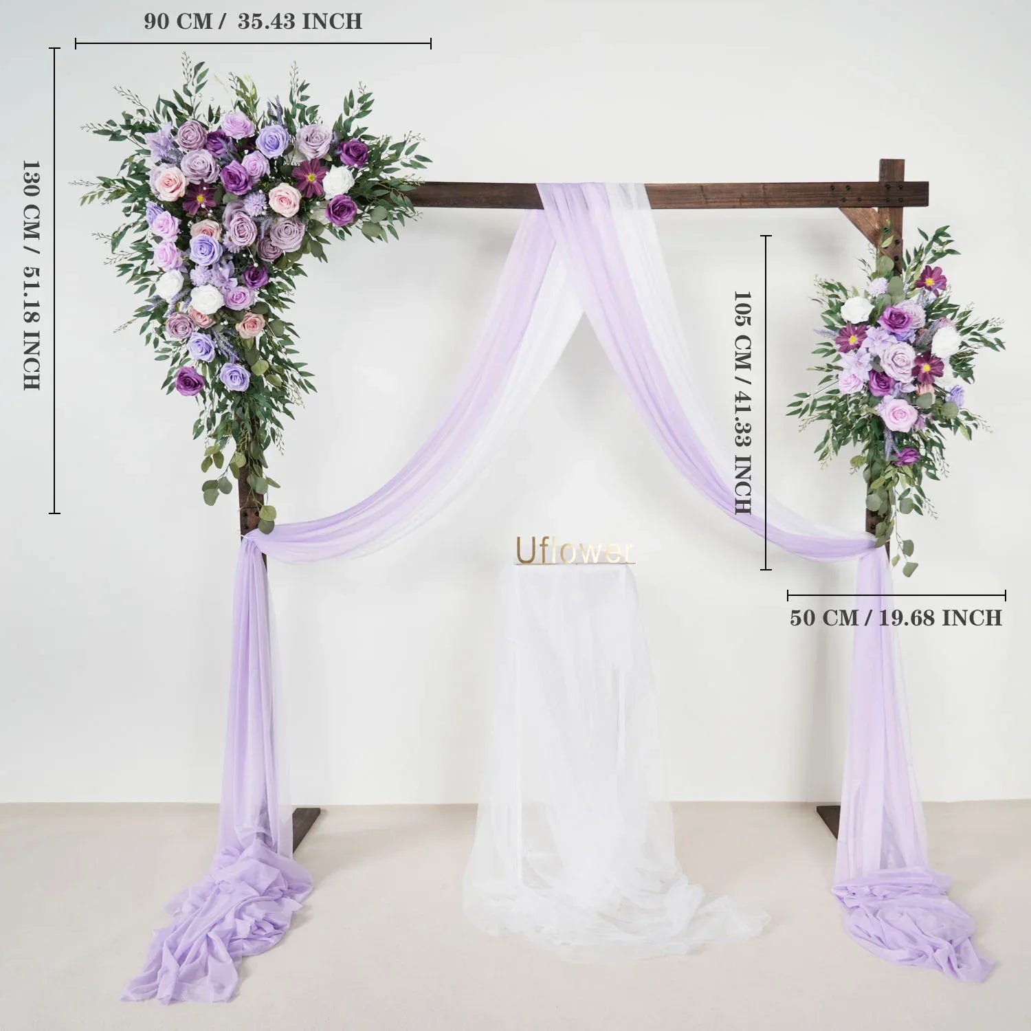Uflower Purple Green Hanging Artificial Flower Corner Floral SET80038 - Uflower