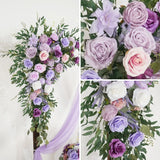 Uflower Purple Green Hanging Artificial Flower Corner Floral SET80038 - Uflower