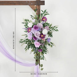 Uflower Purple Green Hanging Artificial Flower Corner Floral SET80038 - Uflower