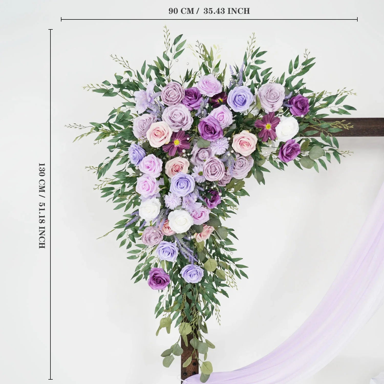 Uflower Purple Green Hanging Artificial Flower Corner Floral SET80038 - Uflower