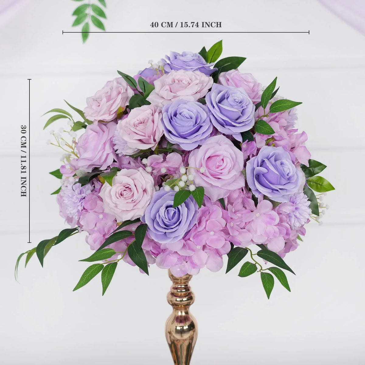 Uflower Purple Rose Backdrop Flower Row Wedding Decor SET80051 - Uflower