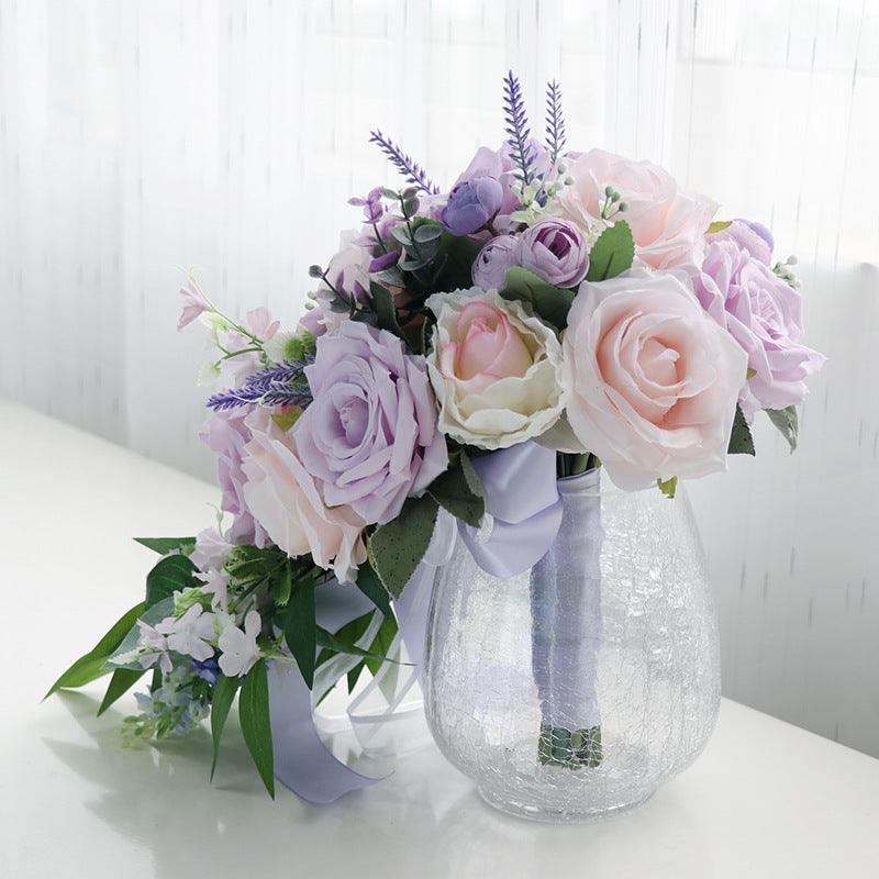 Purple Rose Wedding Bridal Bouquets - Uflower