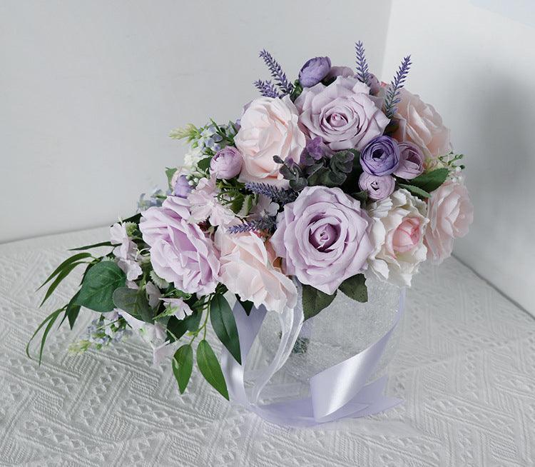 Purple Rose Wedding Bridal Bouquets - Uflower