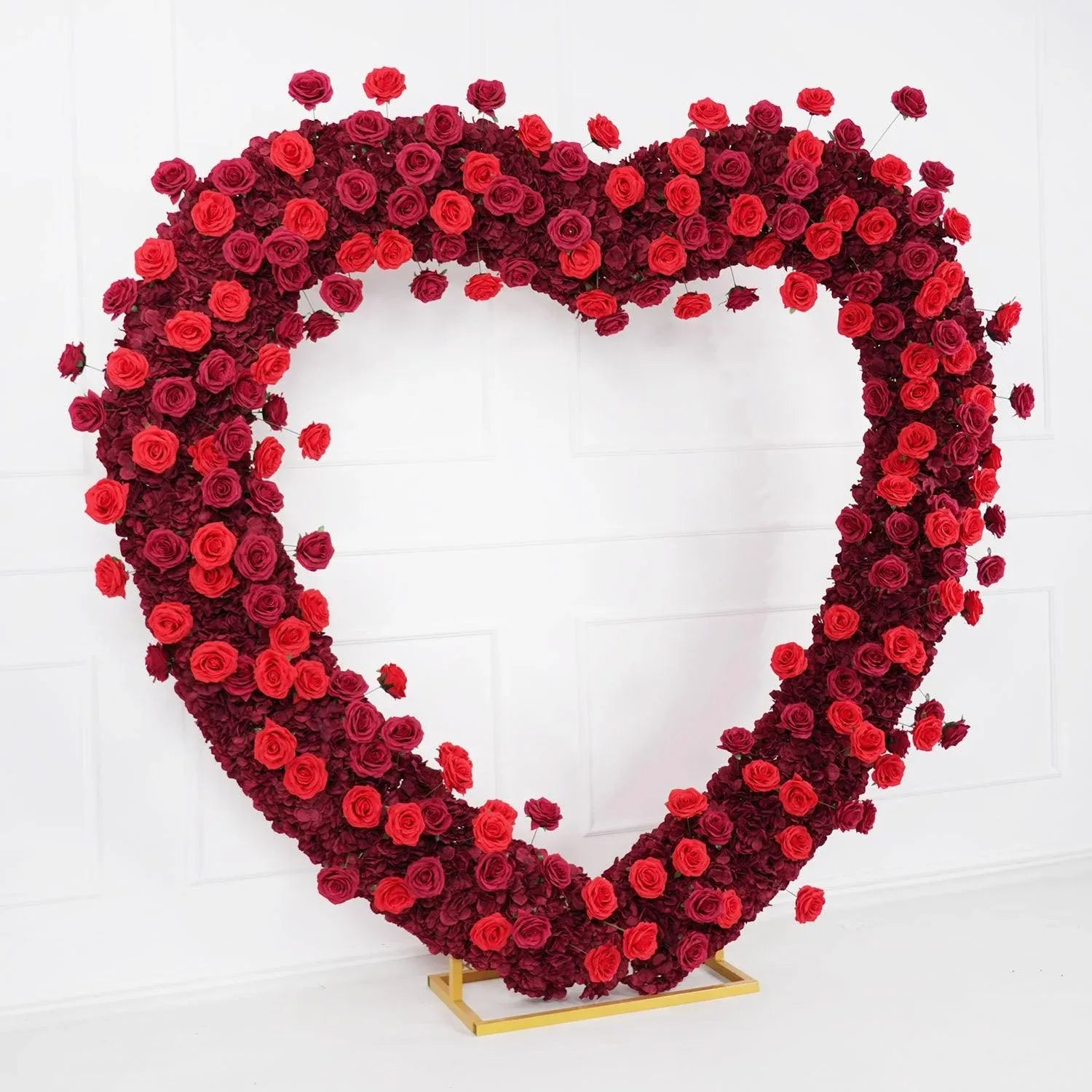 Uflower 2m*2m Red Rose Heart Arch Wedding Decor SET80032-01 - Uflower