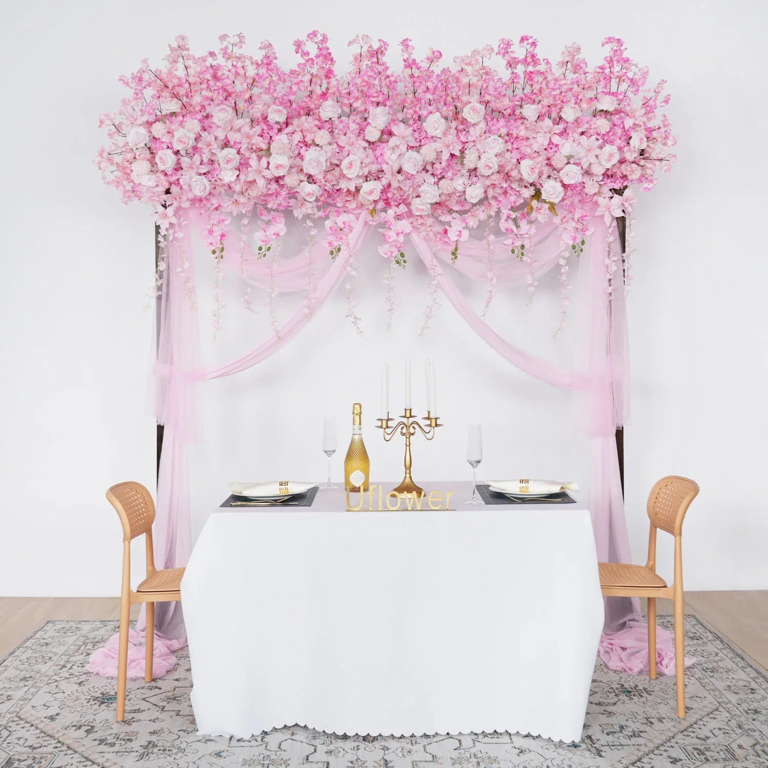 Uflower Wedding Flower Backdrop Wall Flower Row Decor MC80002 - Uflower