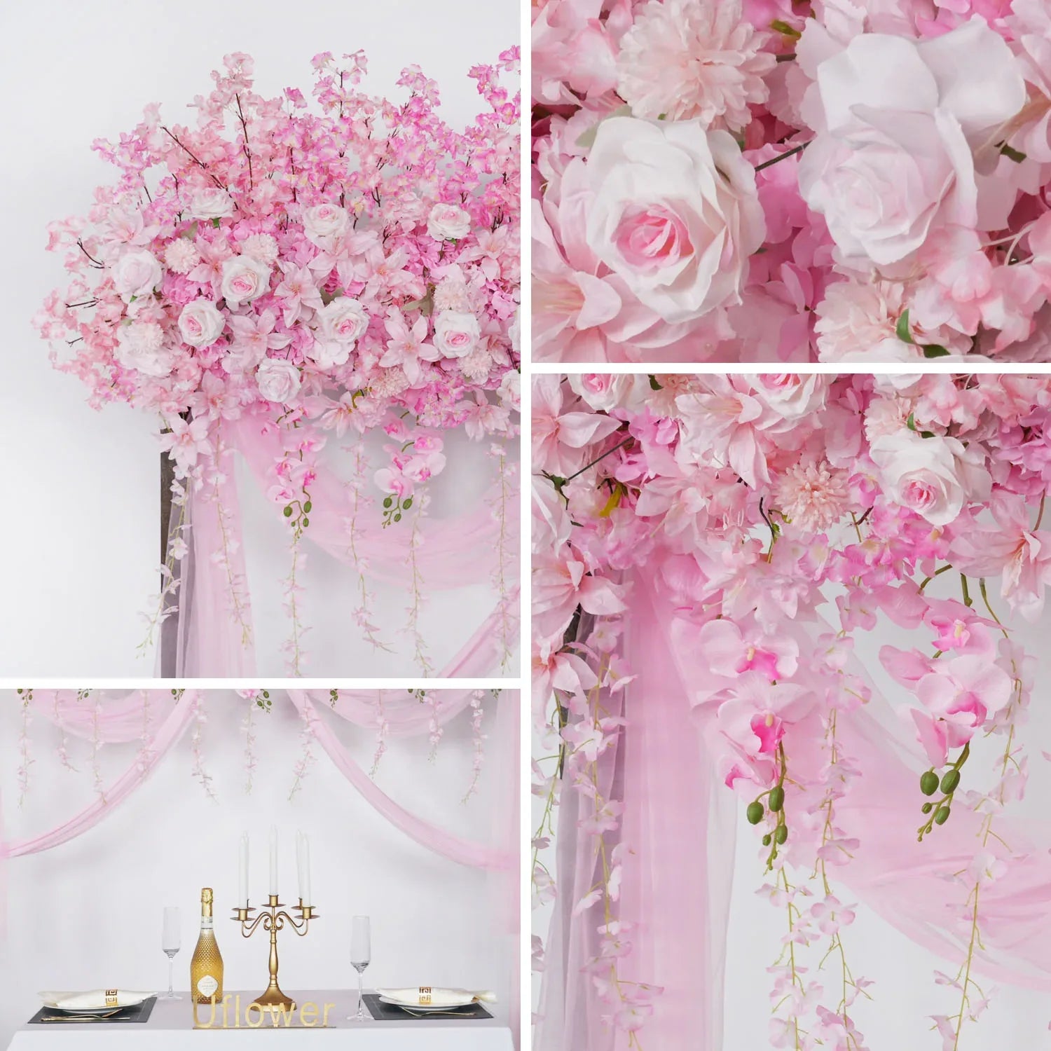 Uflower Wedding Flower Backdrop Wall Flower Row Decor MC80002 - Uflower