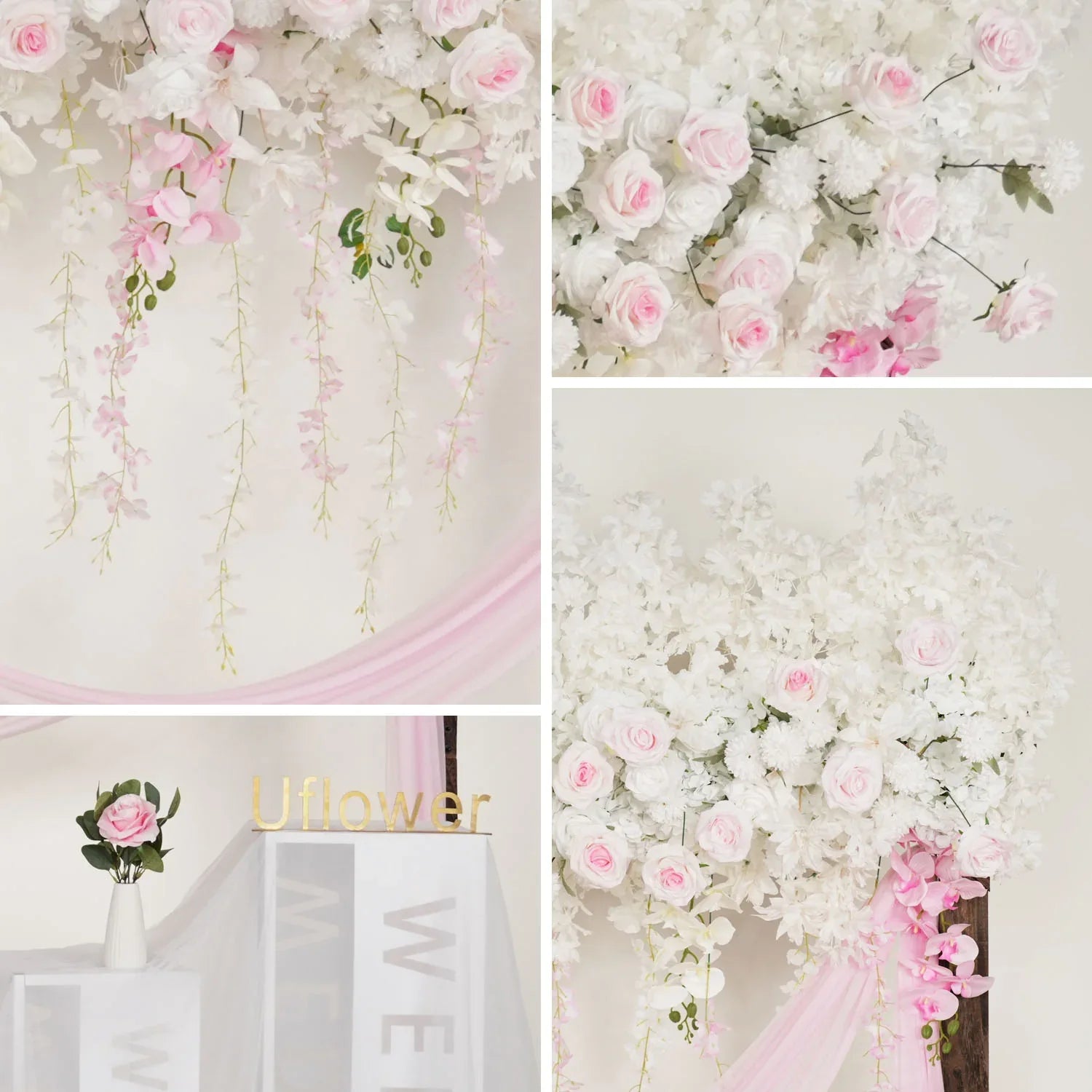 Uflower Wedding Flower Backdrop Wall Flower Row Decor MC80002 - Uflower