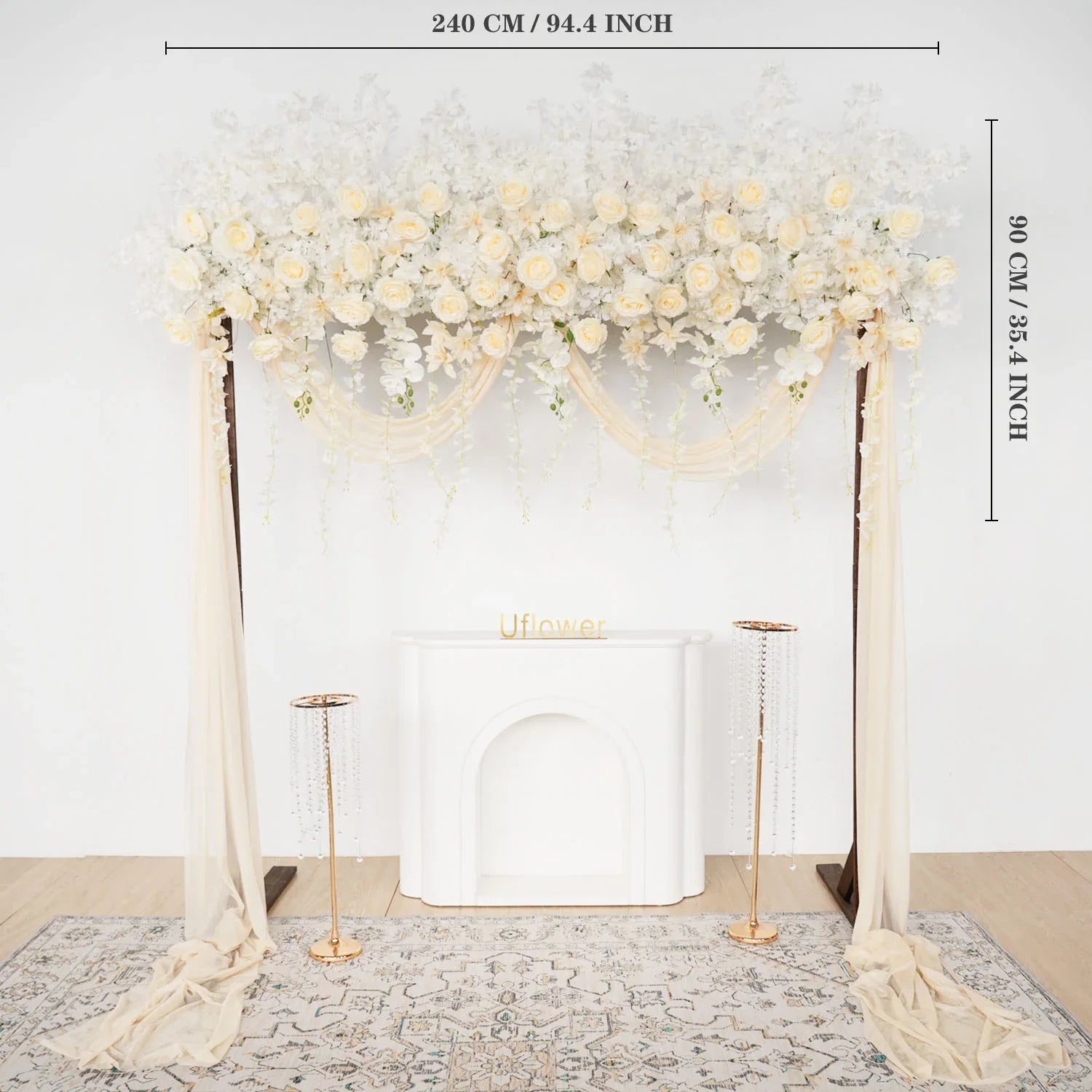 Uflower Wedding Flower Backdrop Wall Flower Row Decor MC80002 - Uflower