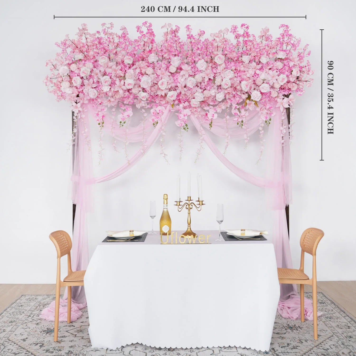 Uflower Wedding Flower Backdrop Wall Flower Row Decor MC80002 - Uflower