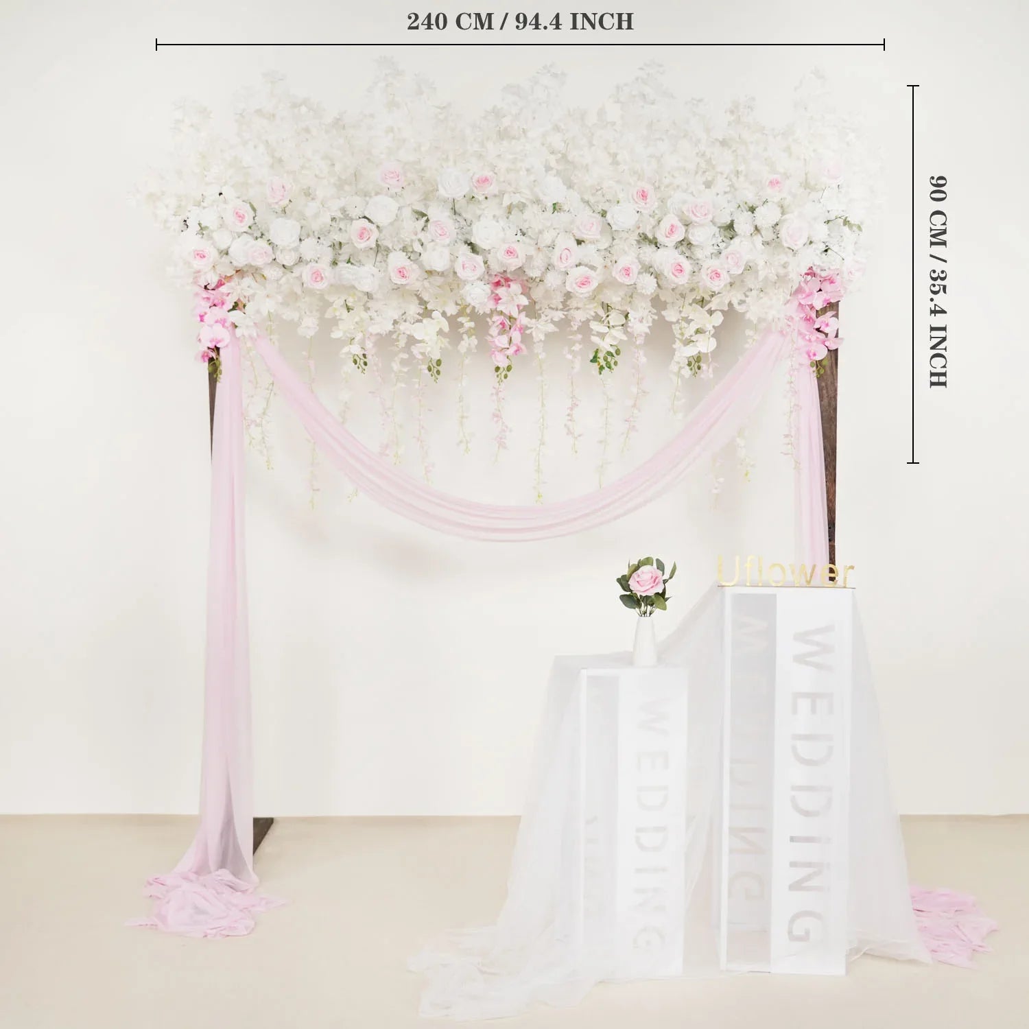 Uflower Wedding Flower Backdrop Wall Flower Row Decor MC80002 - Uflower