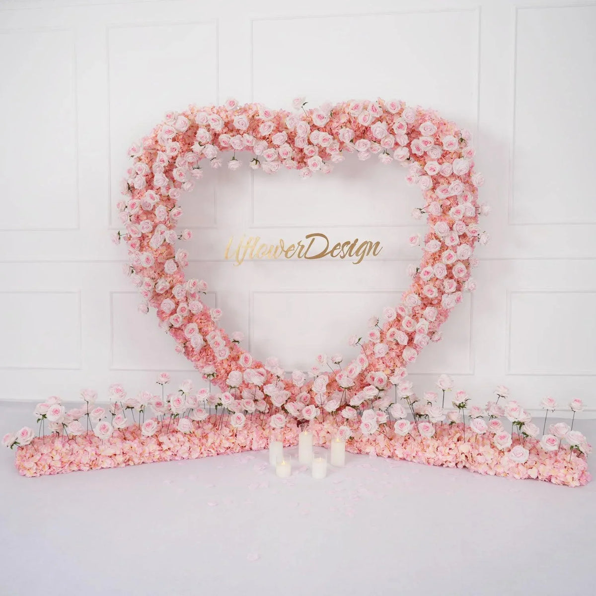 Uflower 2.2m*2.2m Rose Heart-Shape Arch Flower SET80011 - Uflower