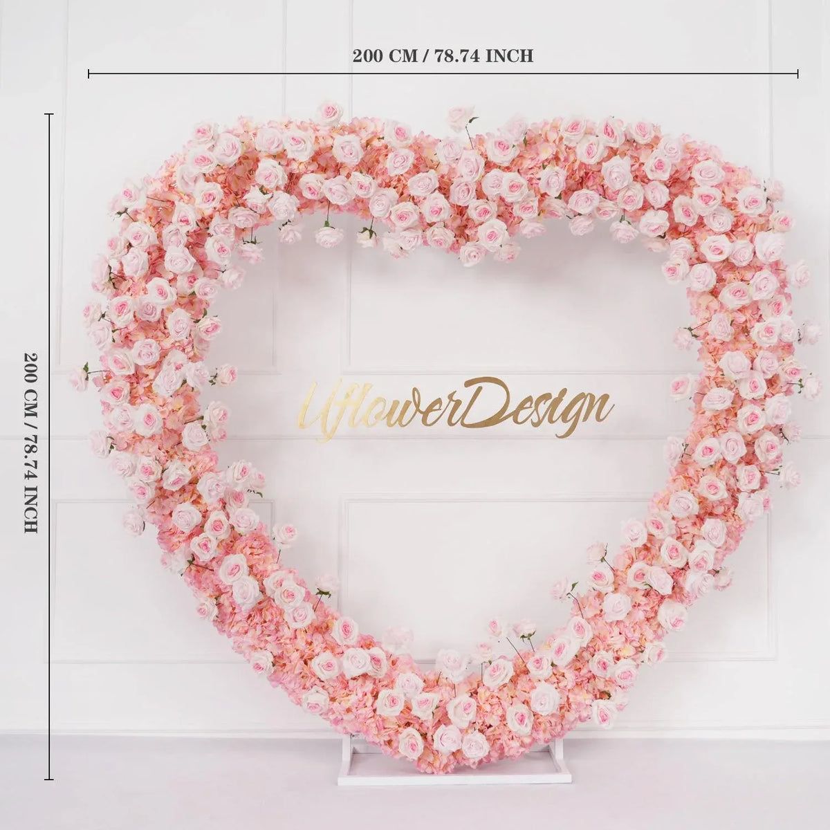 Uflower 2.2m*2.2m Rose Heart-Shape Arch Flower SET80011 - Uflower