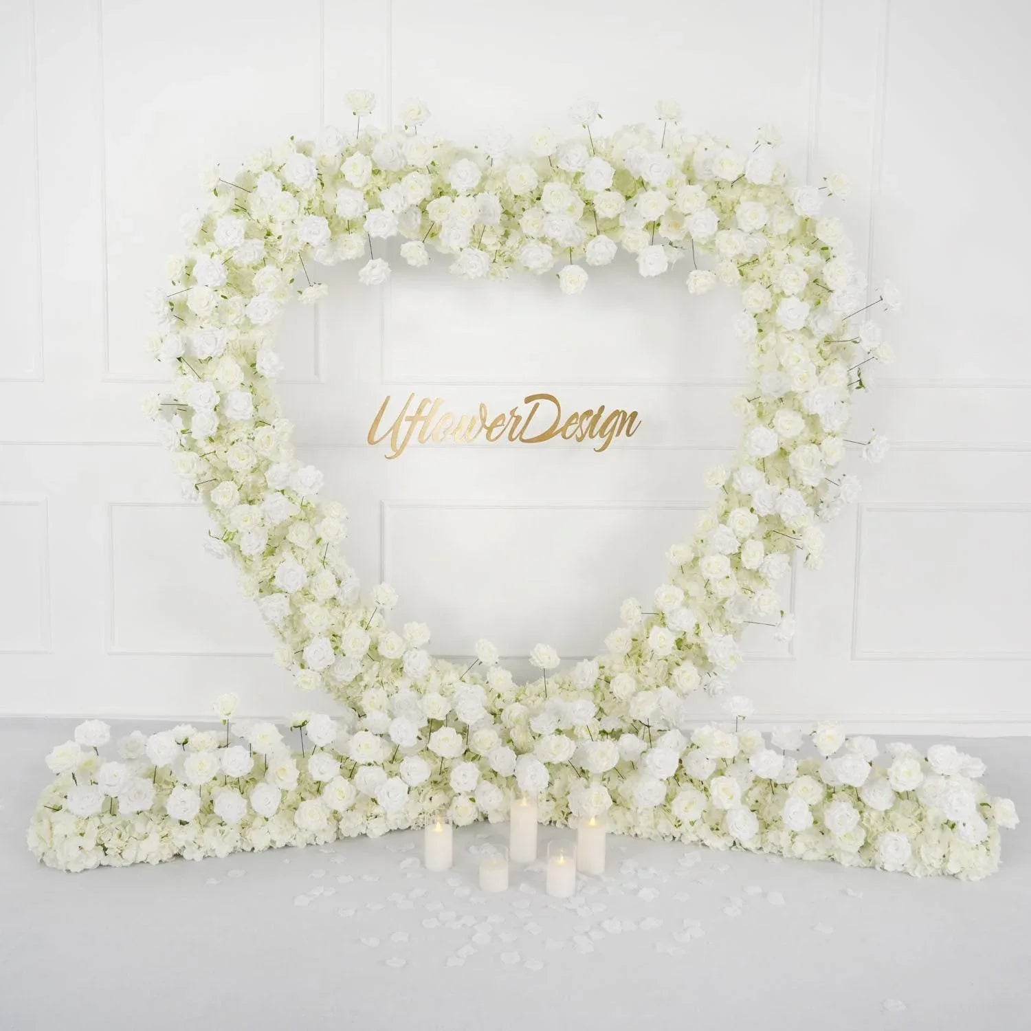 Uflower 2.2m*2.2m Rose Heart-Shape Arch Flower SET80011 - Uflower