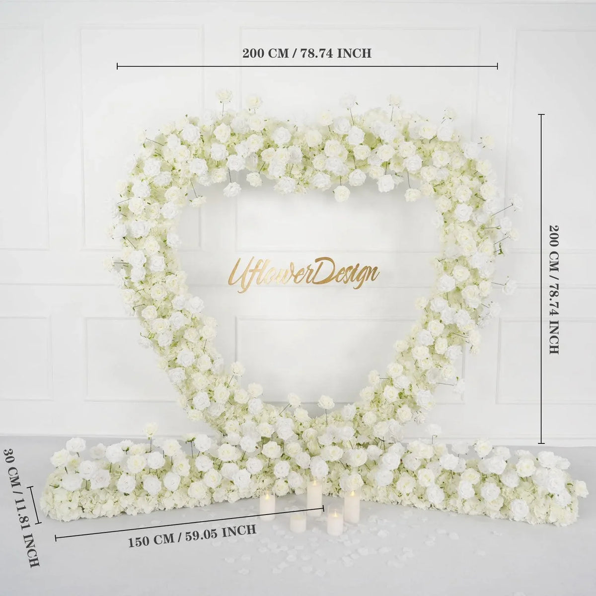 Uflower 2.2m*2.2m Rose Heart-Shape Arch Flower SET80011 - Uflower