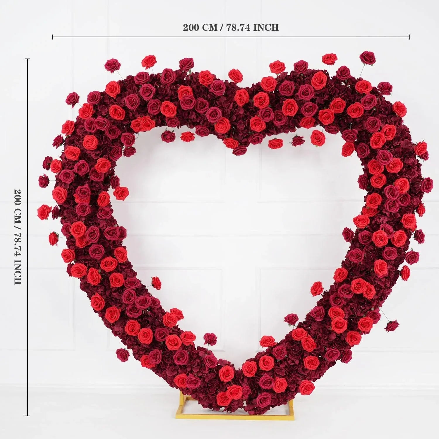 Uflower 2.2m*2.2m Rose Heart-Shape Arch Flower SET80011 - Uflower