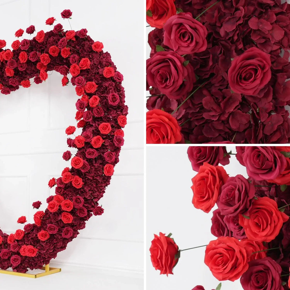Uflower 2.2m*2.2m Rose Heart-Shape Arch Flower SET80011 - Uflower