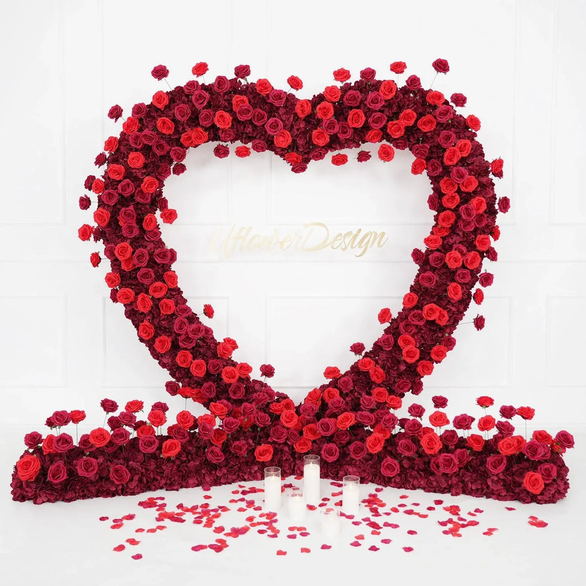 Uflower 2.2m*2.2m Rose Heart-Shape Arch Flower SET80011 - Uflower