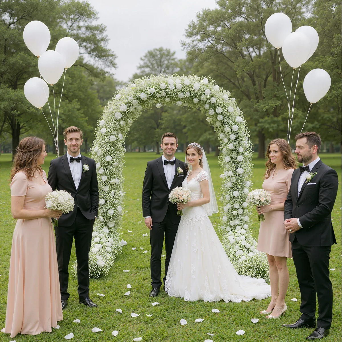 Uflower Luxury White Rose Flower Arch Event Wedding Decor SET80004 - Uflower