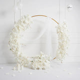 Uflower Artificial White Row Rose Cherry Blossom Set SET80005 - Uflower