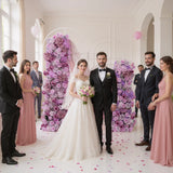 Uflower Artificial Purple Roses Wedding KT Background Decor Flower Row SET80008 - Uflower