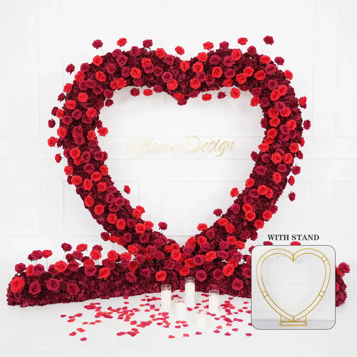 Uflower 2m*2m Red Rose Arch Flower Wedding Decor SET80012 - Uflower