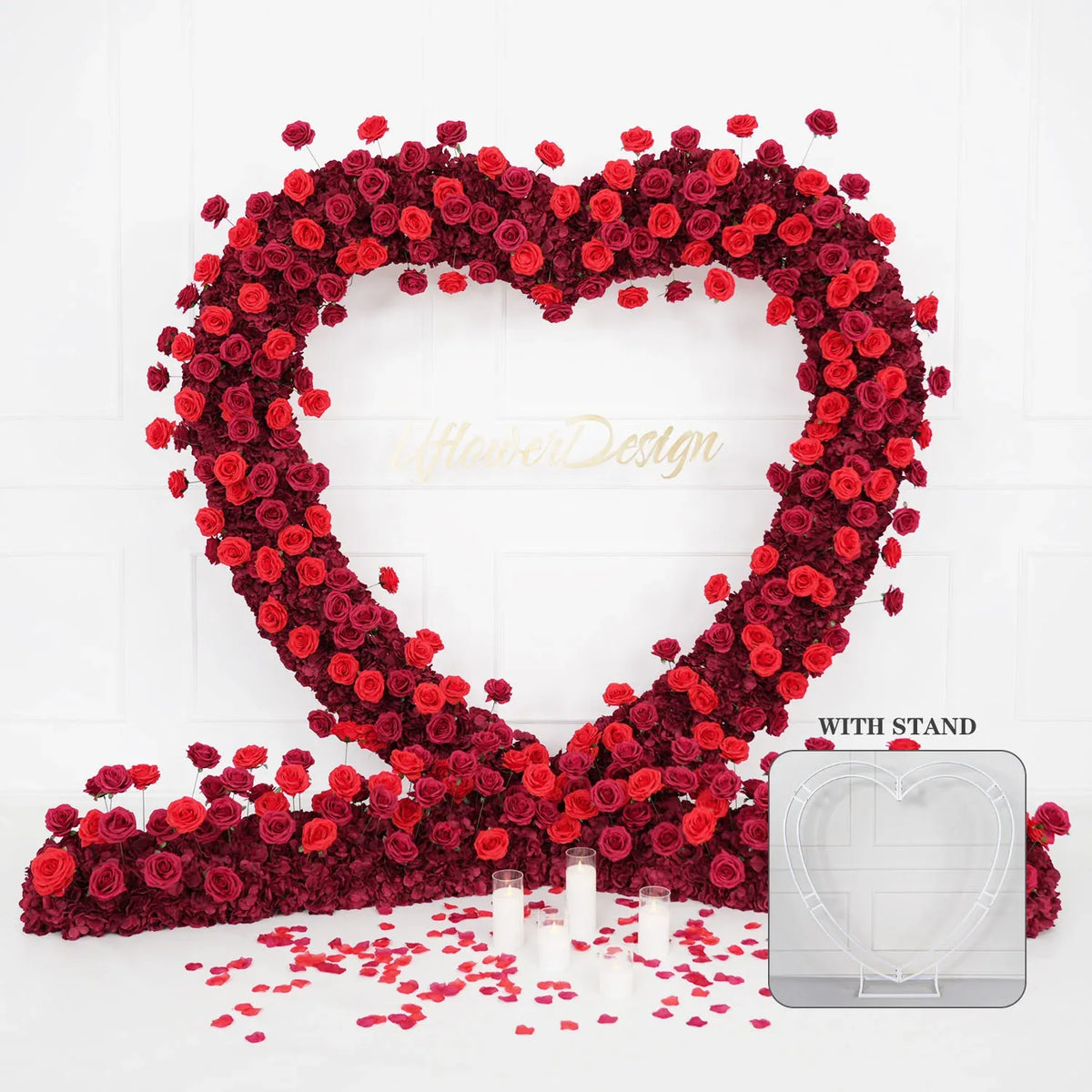 Uflower 2m*2m Red Rose Arch Flower Wedding Decor SET80012 - Uflower