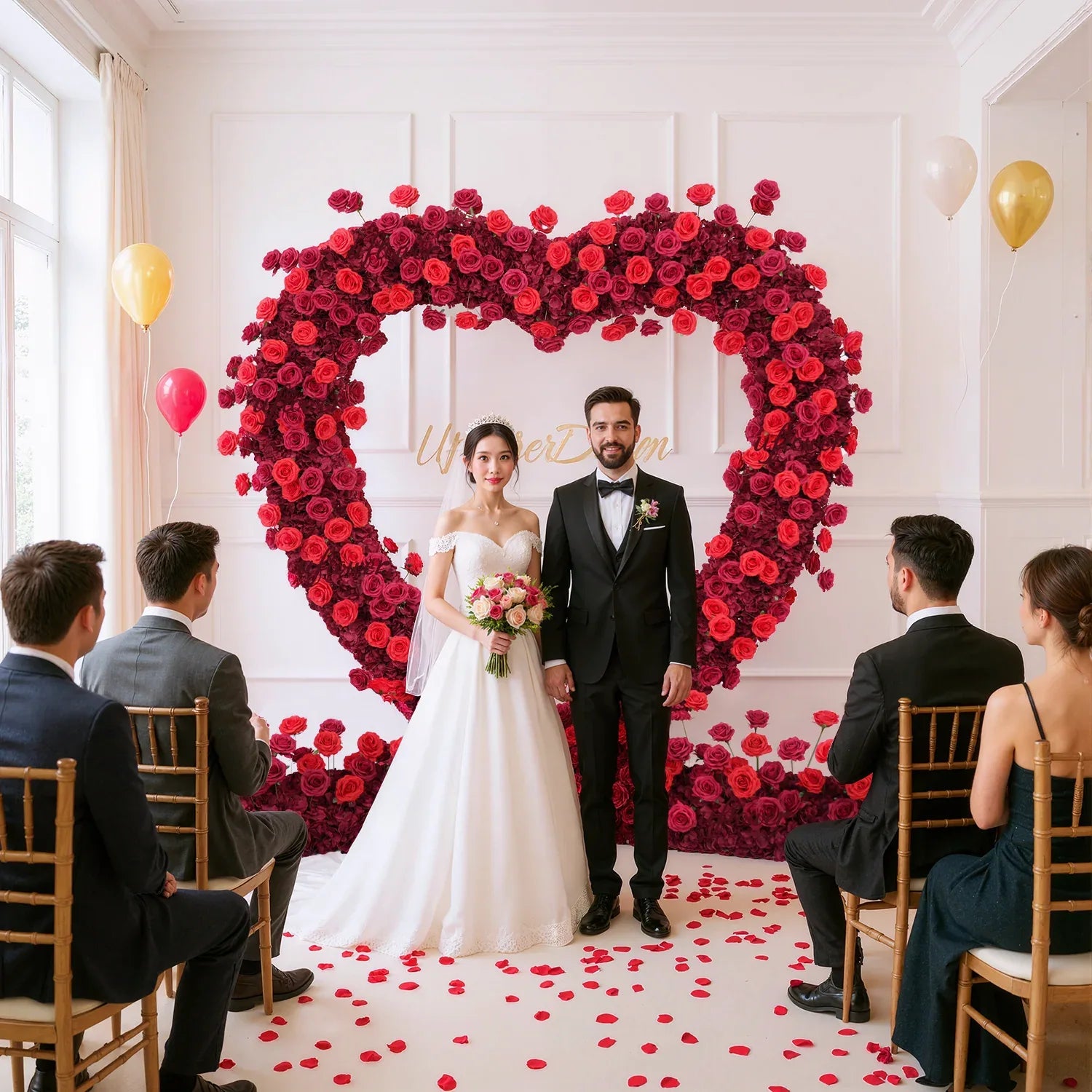 Uflower 2m*2m Red Rose Arch Flower Wedding Decor SET80012 - Uflower