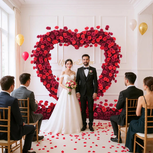 Uflower 2m*2m Red Rose Arch Flower Wedding Decor SET80012 - Uflower