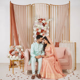 Uflower Artificial Brown Curry Rose Wedding KT Background Decor Flower Row SET80021 - Uflower