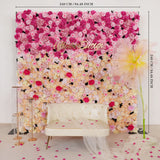 Uflower Rose Pink Gradient Flower Wall SET80046 - Uflower
