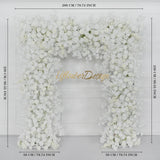 Uflower Artificial White Rose Flower Arrangement Wedding Backdrop Decor Props SET80052-01 - Uflower