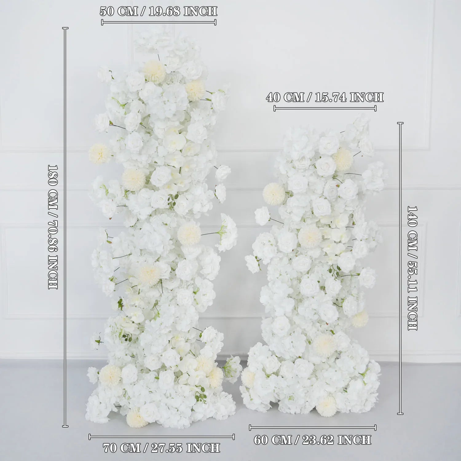 Artificial White Rose Wedding KT Backdrop Flower Row Decor SET80071 - Uflower