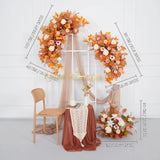 Artificial Orange Wedding KT Backdrop Flower Row Decor SET80073 - Uflower
