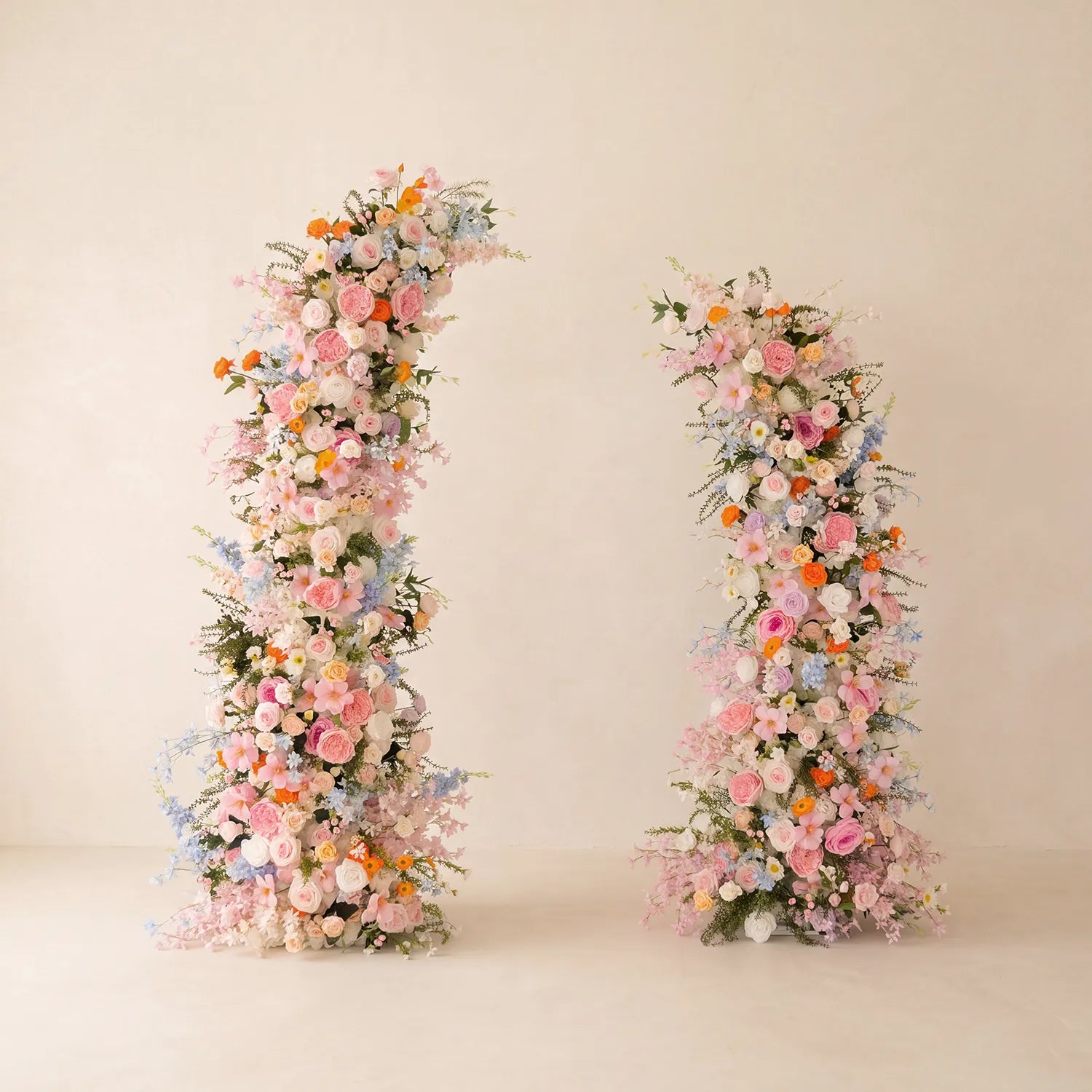 Colorful Church Wedding Decor | One-Stop Arch & Aisle Flower Styling