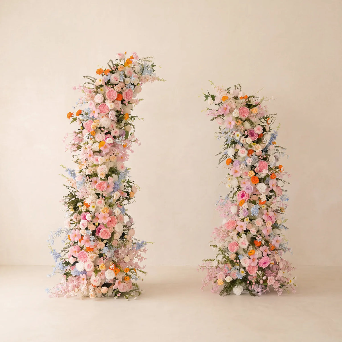 Colorful Church Wedding Decor | One-Stop Arch & Aisle Flower Styling