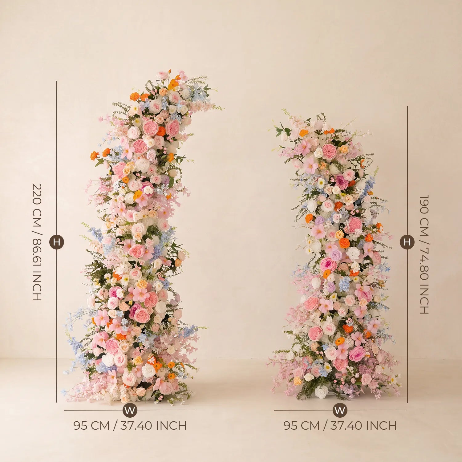 Colorful Church Wedding Decor | One-Stop Arch & Aisle Flower Styling