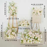 Uflower Artificial White Pink Wedding KT Backdrop Flower Row Decor SET80091 - Uflower
