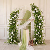 Uflower Blanc Vert Arrangement Floral Arche de Corne Accessoires de Toile de Fond de Mariage	SET80098-01