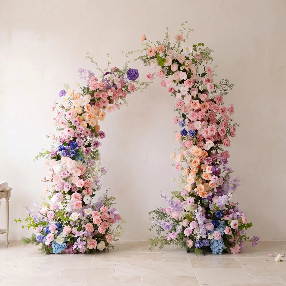 Uflower Mixcolor Horn Arch Floral Arrangement Wedding Backdrop Props SET80100