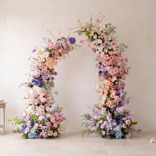 Uflower Mixcolor Horn Arch Composition florale Accessoires de toile de fond de mariage SET80100
