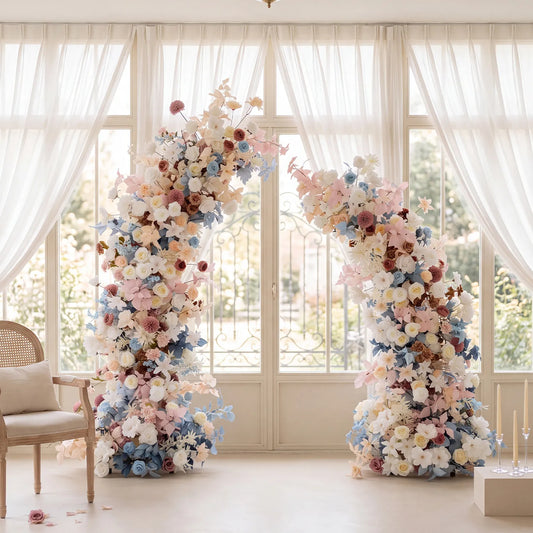 Uflower Mixcolor Composition florale Arc de corne Toile de fond de mariage Accessoires ENSEMBLE80119