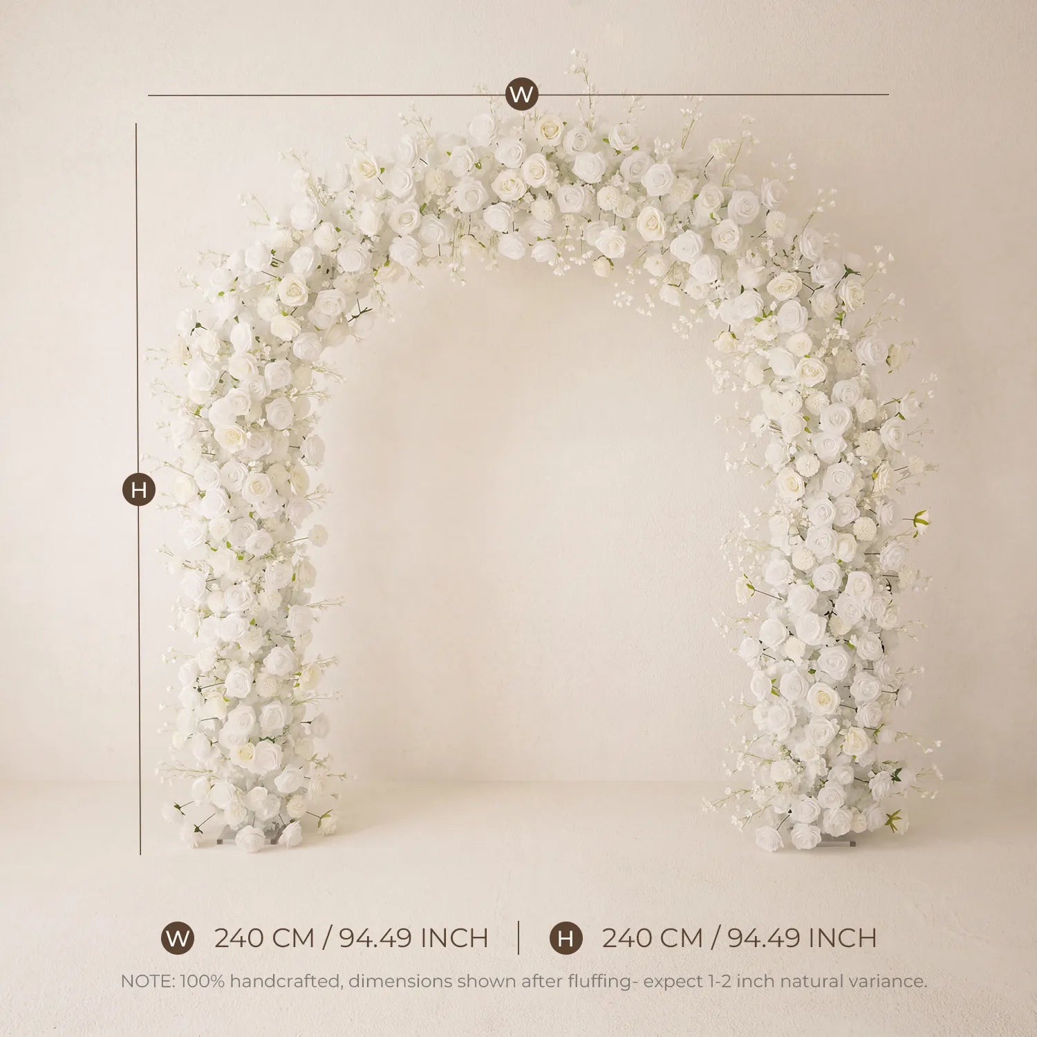 White & Green Curated Garden Wedding Decor | Arch, Ground Flowers & Table Flowers