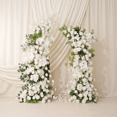 Uflower White Floral Greenery Horn Arch Wedding Party Backdrop Decor SET80159