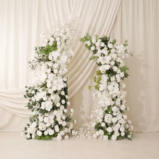 Uflower White Floral Greenery Horn Arch Wedding Party Backdrop Decor SET80159