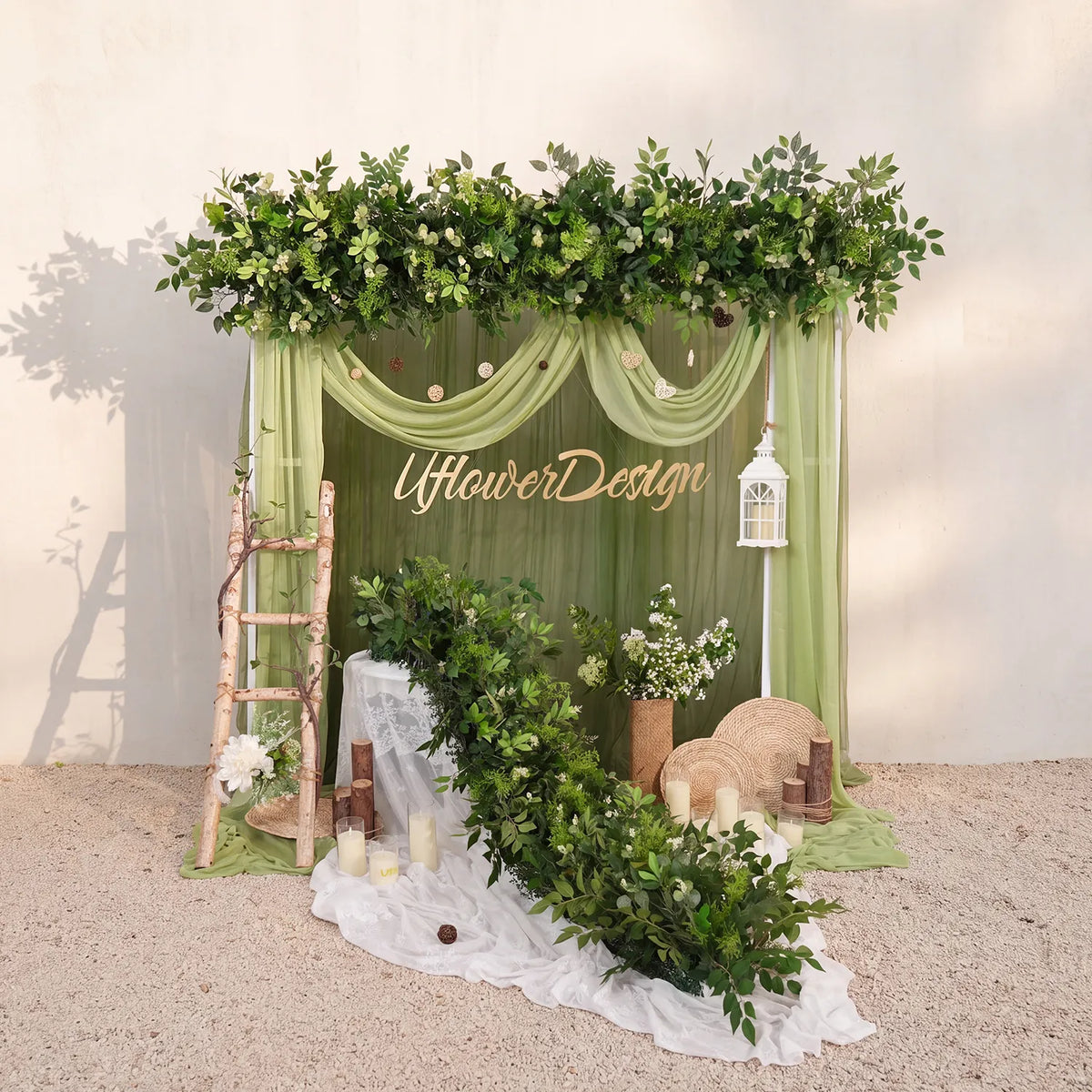 Uflower Artificial Greenery Flower Row Wedding KT Backdrop Decor SET80168