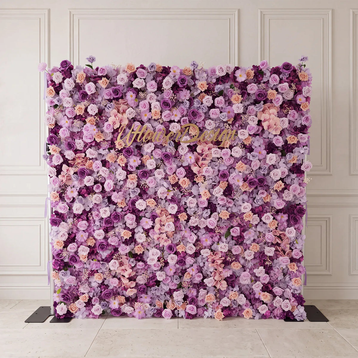 Uflower Purple Rose Flower Wall Backdrop Wedding Party Decoration SET80177